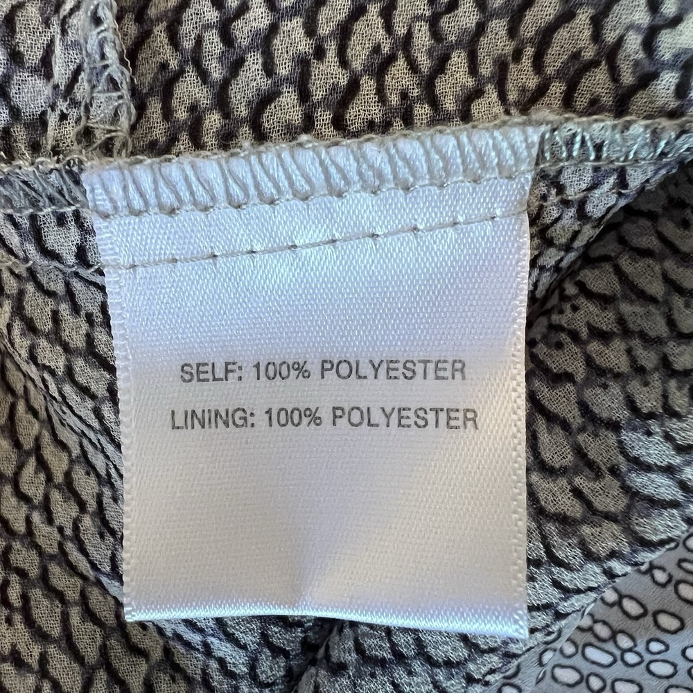 Rose & Olive Womens Grey White‎ Abstract Pebble Print Sleeveless Blouse Size M - Picture 4 of 6